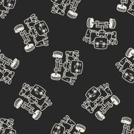 robot doodle seamless pattern background N171