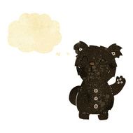 cartoon black bear with thought bubble N9