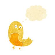 cartoon bird with thought bubble N31