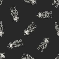 robot doodle seamless pattern background N172