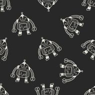 robot doodle seamless pattern background N173