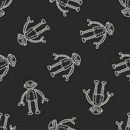 robot doodle seamless pattern background N174