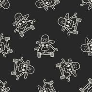 robot doodle seamless pattern background N175