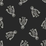 robot doodle seamless pattern background N176