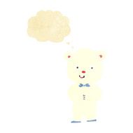 cartoon teddy polar bear with thought bubble N2