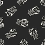 robot doodle seamless pattern background N177