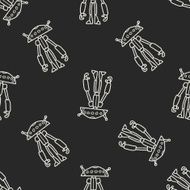 robot doodle seamless pattern background N178