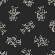 robot doodle seamless pattern background N179