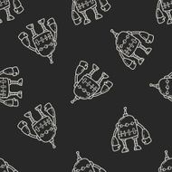 robot doodle seamless pattern background N180