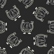 robot doodle seamless pattern background N182