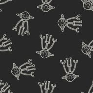 robot doodle seamless pattern background N184