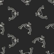 robot doodle seamless pattern background N187