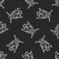 robot doodle seamless pattern background N188