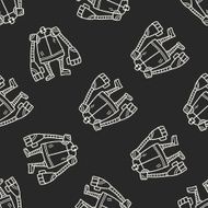 robot doodle seamless pattern background N189