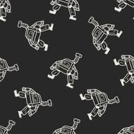 robot doodle seamless pattern background N190