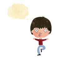 cartoon excited boy with thought bubble N28