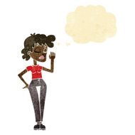 cartoon woman ignoring with thought bubble N5