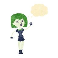 cartoon pretty vampire girl with thought bubble N4