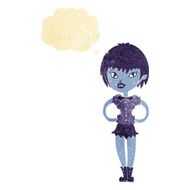 cartoon pretty vampire girl with thought bubble N5