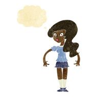 cartoon pretty woman with thought bubble N38