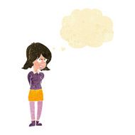 Cartoon Annoyed Woman With Thought Bubble N28