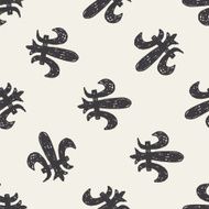 royal crest doodle seamless pattern background