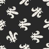 royal crest doodle seamless pattern background N3