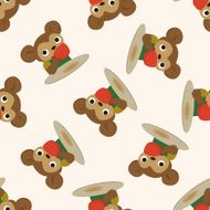 animal monkey having afternoon tea cartoon seamless pattern background