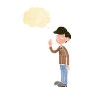 cartoon arrogant boy with thought bubble N2