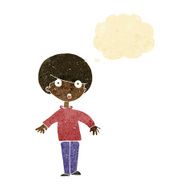 cartoon surprised man with thought bubble N14