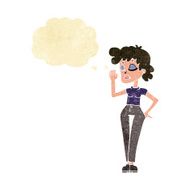 cartoon woman ignoring with thought bubble N6