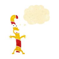 cartoon candy cane with thought bubble N2