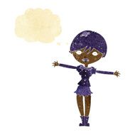 cartoon vampire girl with thought bubble N39