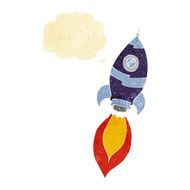 cartoon spaceship with thought bubble N3