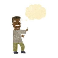 cartoon man gesturing with thought bubble N4
