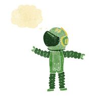 cartoon astronaut reaching with thought bubble N2