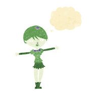 cartoon vampire girl with thought bubble N40