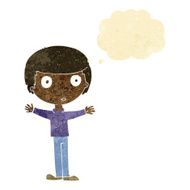 cartoon surprised man with thought bubble N16