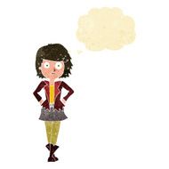 cartoon girl in jacket with thought bubble N2