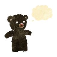 cartoon black bear with thought bubble N10