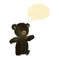 cartoon black bear with thought bubble N11