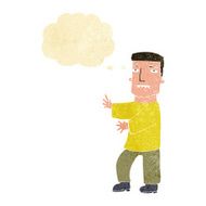 cartoon man gesturing with thought bubble N6