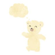 cartoon polar bear with thought bubble N9