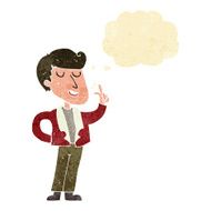 cartoon cool guy snapping fingers with thought bubble N2
