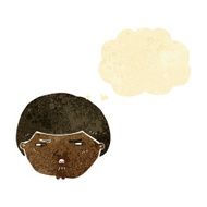 cartoon annoyed man with thought bubble N13