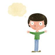 cartoon surprised man with thought bubble N18