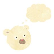 cartoon polar bear face with thought bubble N5