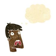cartoon shocked man with thought bubble N19