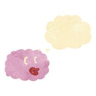 cartoon cloud symbol with thought bubble N2