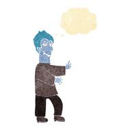 cartoon vampire with thought bubble N25